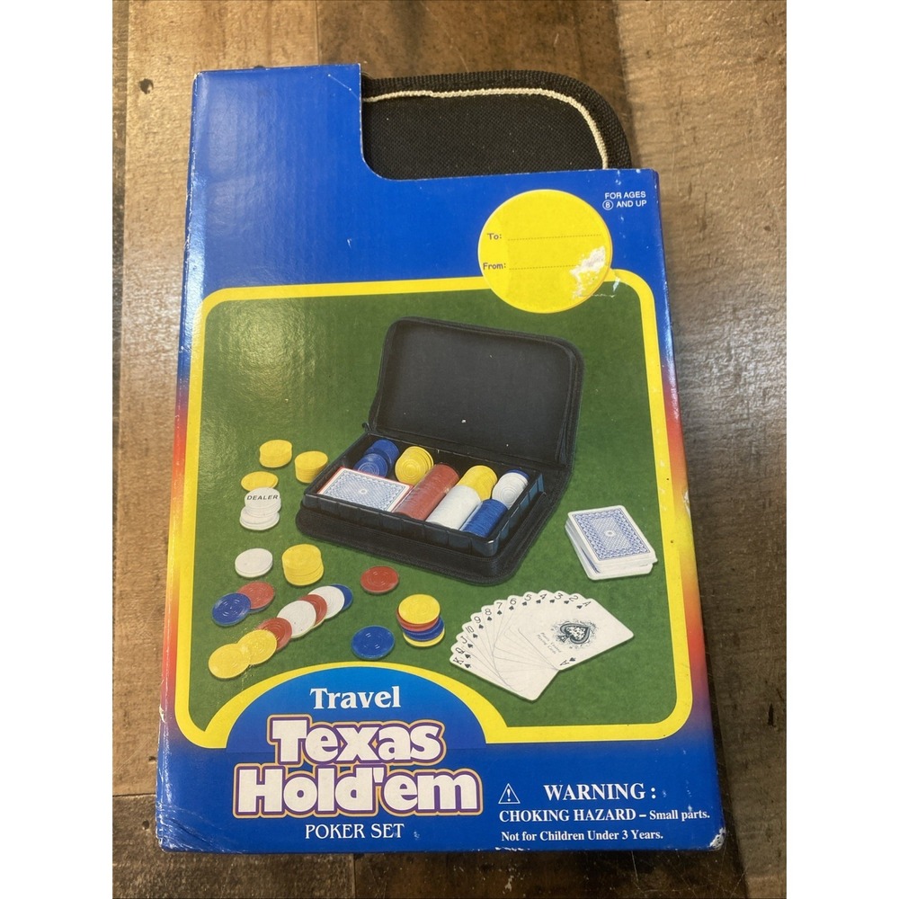 Vtg Excite Travel Texas Hold'Em Poker Set 200 Chips &‎ Travel Case New 90s Y2K